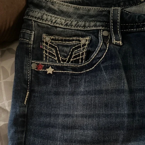 Vigoss Women's Blue Jeans with Flag Pocket - Picture 2 of 3
